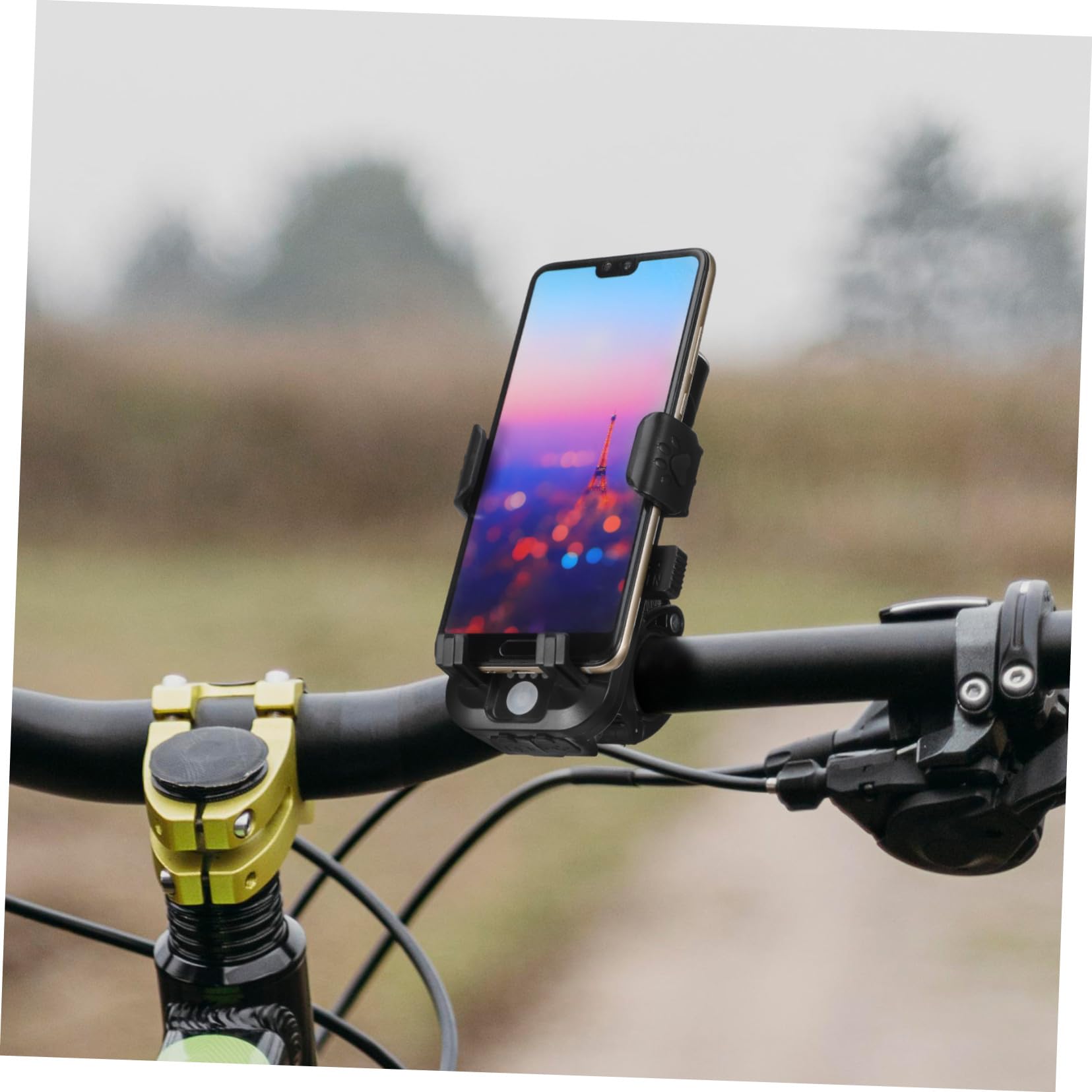 Supporto Smartphone per Bici con LED Ultra Luminosa Ricaricabile USB Anteriore e Speaker Integrato per Mountain Bike e Notturno