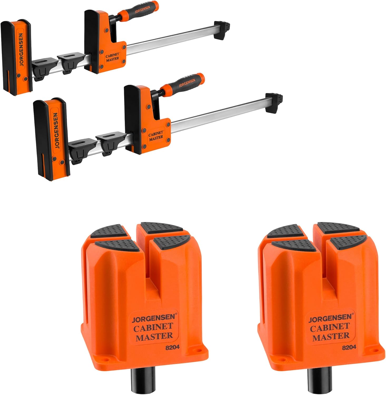 JORGENSEN 24-Inch Parallel Bar Clamps and 2-Pack 3-in-1 Support Block