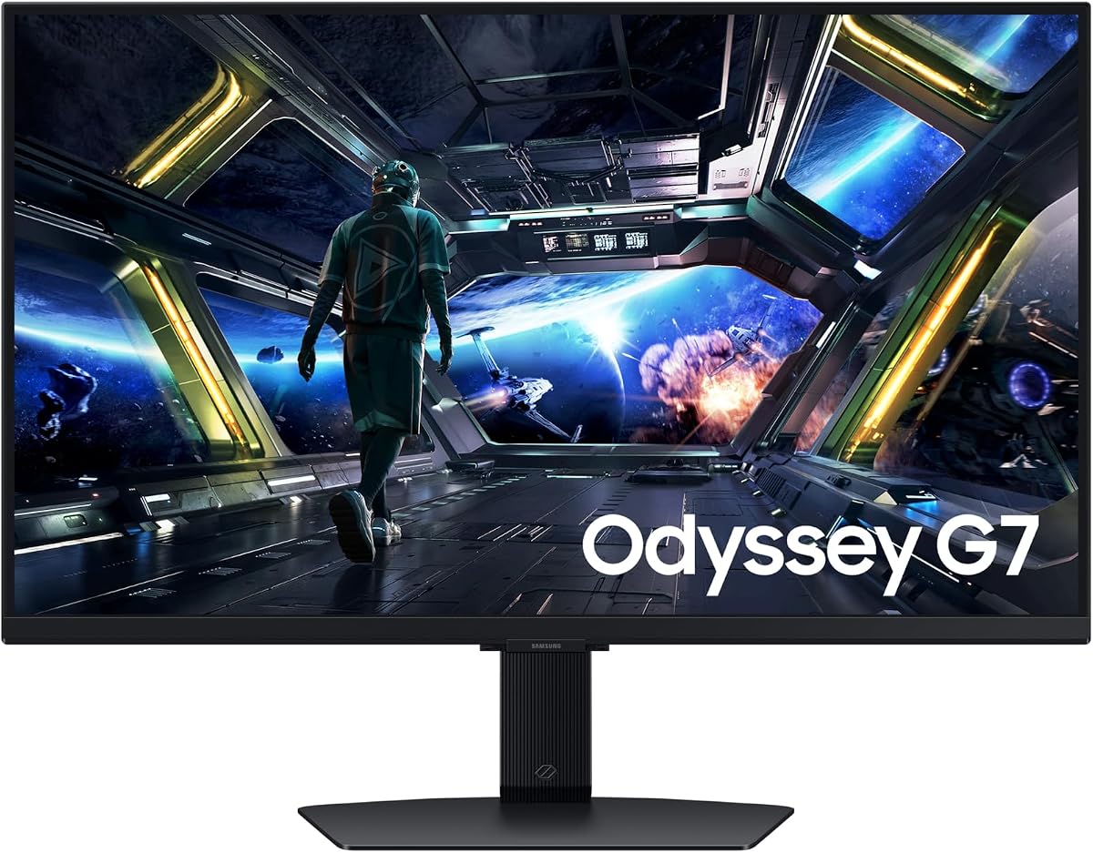 Samsung Odyssey G70D 4K Monitor Gaming, 27 Pulgadas, Pantalla con Panel IPS, Resolución 4K, 3840 x 2160 Píxeles, AMD FreeSync Premium, HDR10+, Tiempo de Respuesta 1 ms, Frecuencia de Actualización 144 Hz, LS27DG702EUXEN