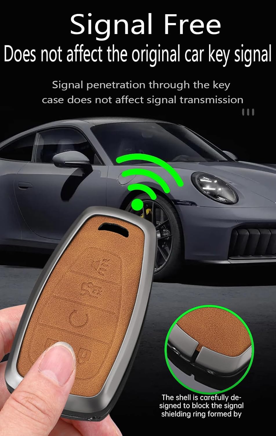 ontto Key Fob Case Fit for Chevrolet KeyRemote,Metal Frame and Leather Key Cover for Onix Equino Orlando Cruze Spark Sonic Camaro Smart Remote,Antiscratched Key Skin with Keychain,Black