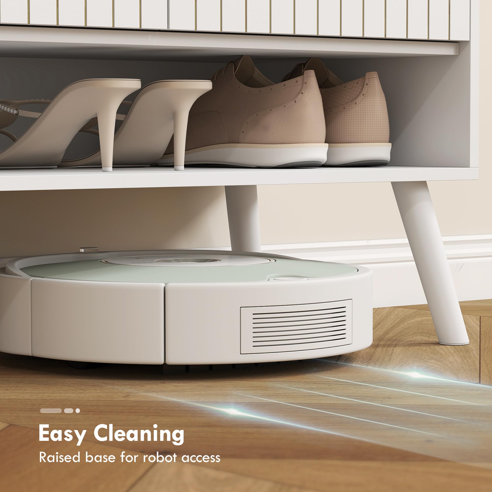 HOMCOM Zapatero de 2 Puertas en Lamas para 15 Pares 75x35x97 cm Blanco | Zapatero Entrada Recibidor, Estantes Ajustables, Compartimento Abierto