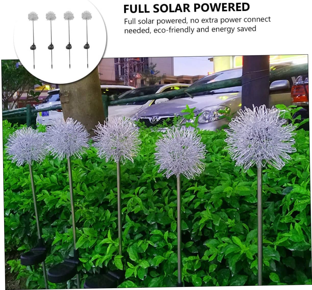 Toyvian 4 Pcs Dandelion Shaped Solar Garden Stake Lights Decorative Outdoor Lawn Lamp with Design Easy Installation for Charming Night Atmosphere