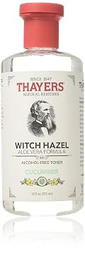 THAYERS Witch Hazel with Aloe Vera, Cucumber, Clear, 12 Fl Oz