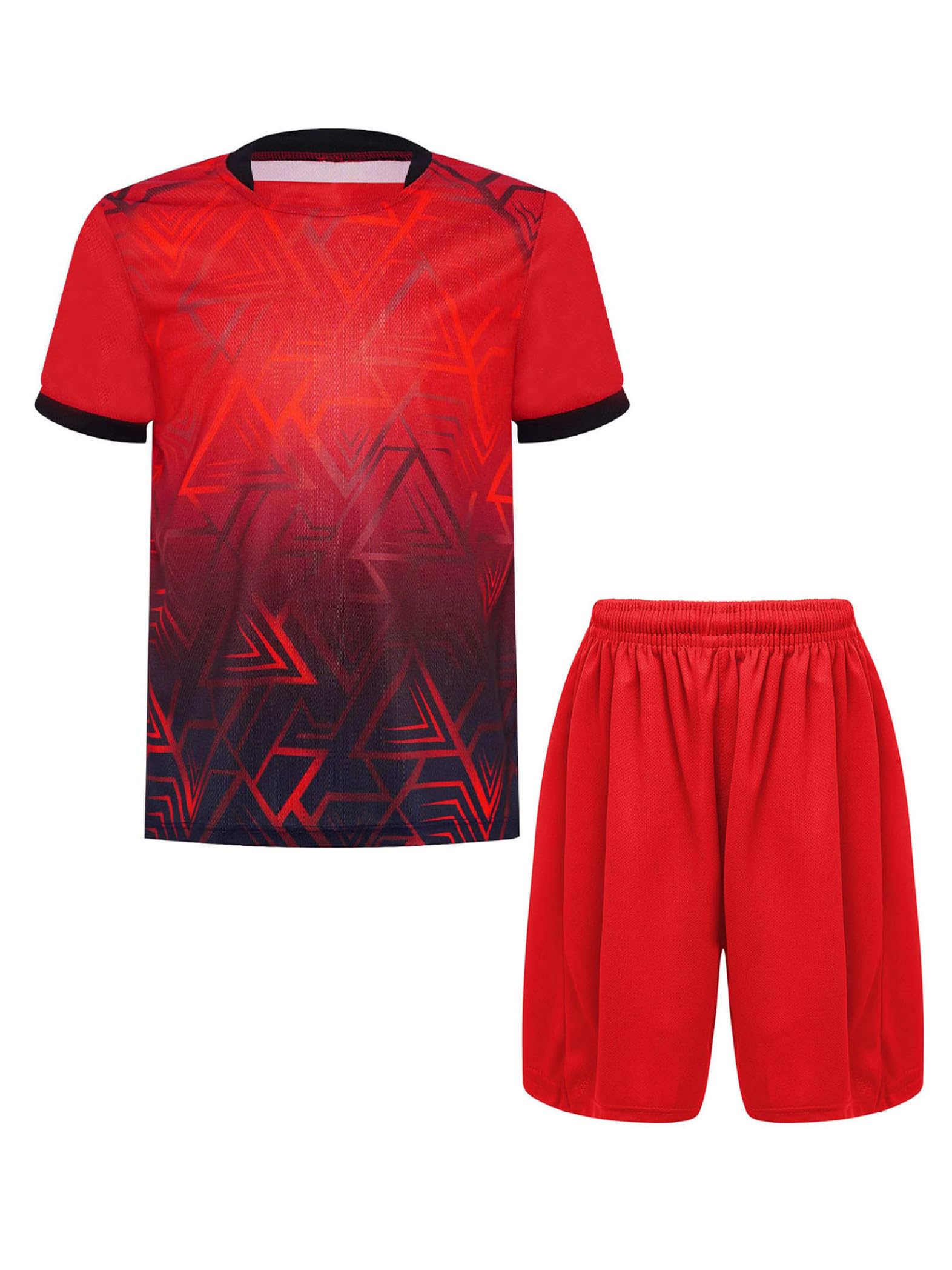 Set Trainingsanzug Sportanzug Sommer Jungen Kinder Kurzarm T-shirt Trikot mit Kurze Hosen Jogginganzug Fußball