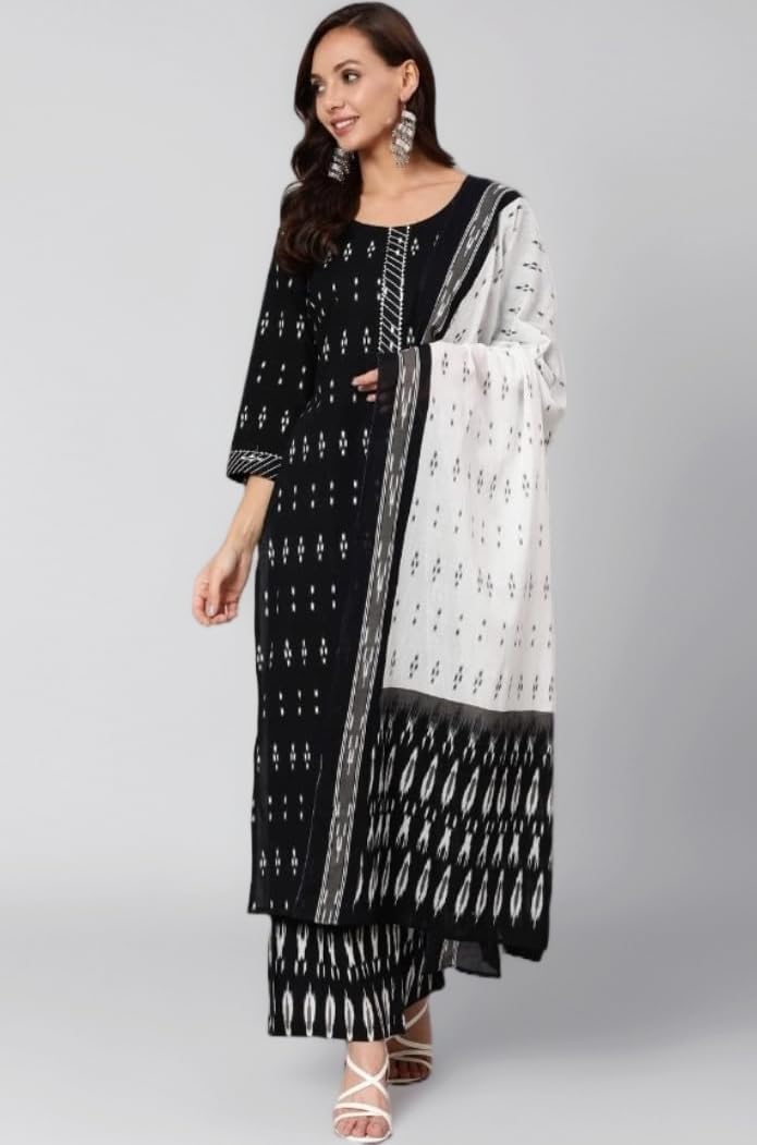 Women Kurta Palazzo Set with Dupatta | Kurti Pants Festive Dress Ready to Wear