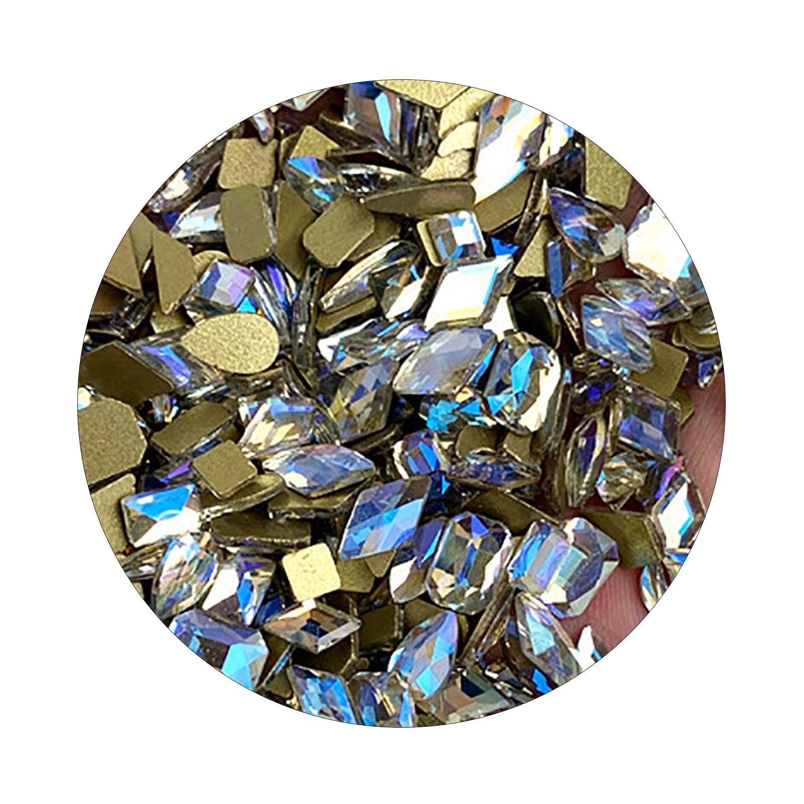 matumou 50Pcs/ Nail Art Rhinestone 3D Geometric Shaped Glitter Manicure Accessories
