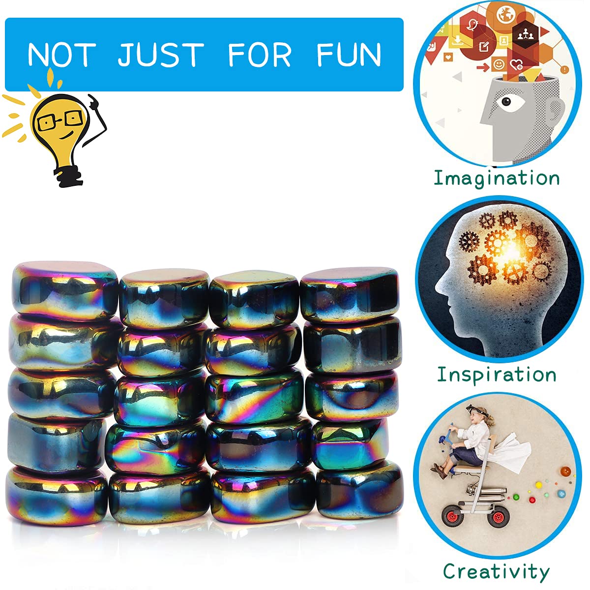 Fidget Toy Kühlschrankmagnete - Glascabochons Glasmagnete mit Mandala Muster 3D Magnete Stressabbau