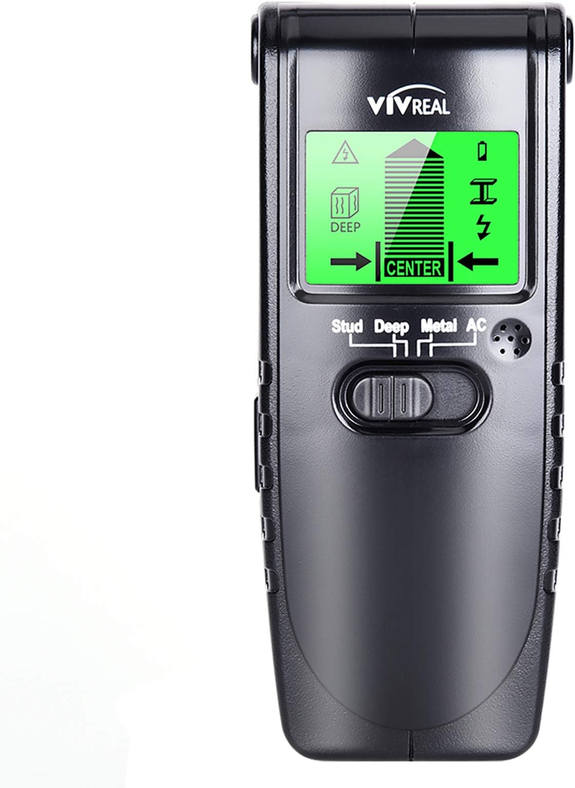 Stud Finder Wall Scanner - 4 in 1 Electric Wood Detector, Sensor Wall Scanner with LCD Display, Beam Finder Center Finding & Sound Warning for Wood AC Wire Metal Studs Detection (Black)