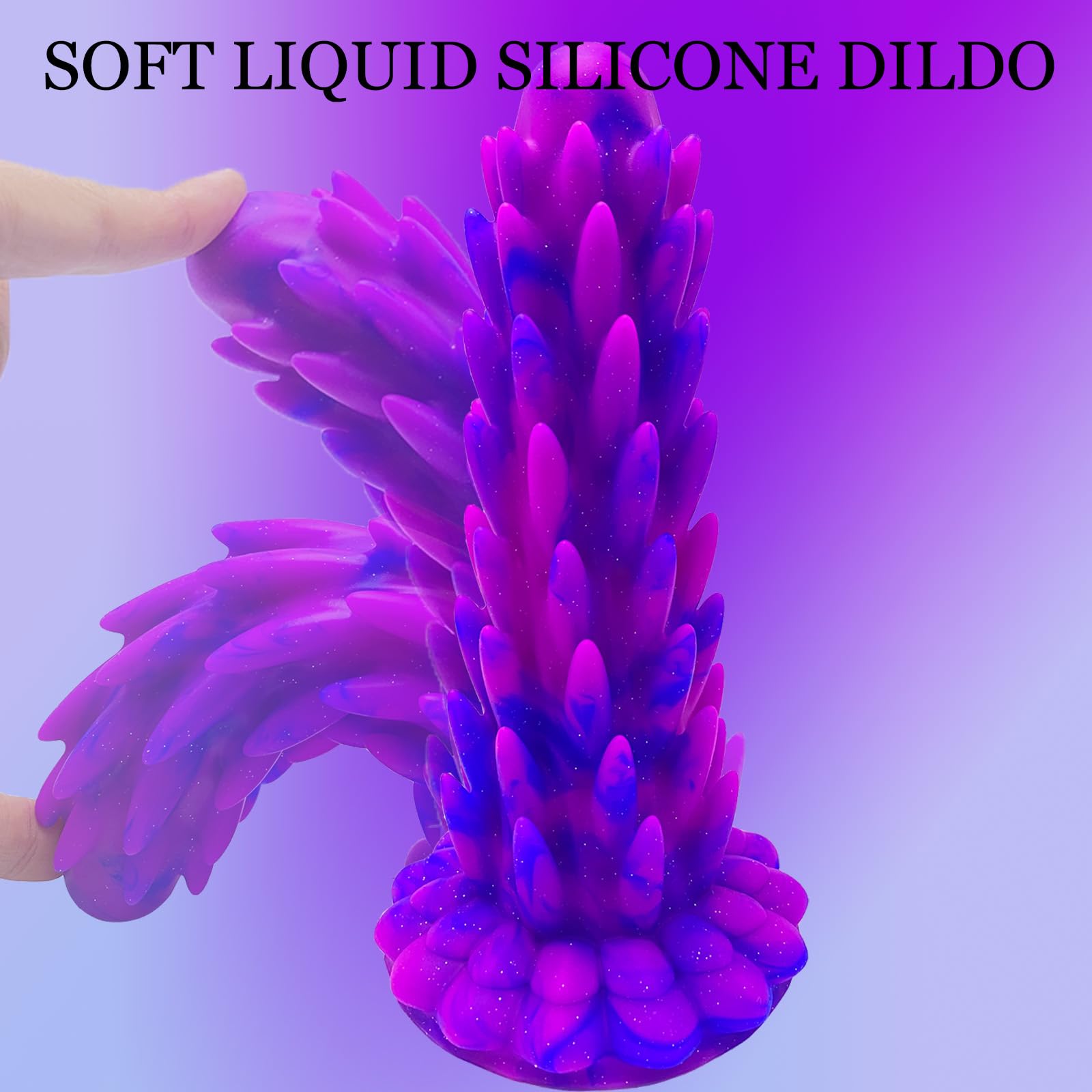 Glowing Realistic Dildo, Big Anal Plug Silicone Anal Dildo with Strong Suction Cup, Luminous Large Butt Plug Trainer Massager Colorful SM Sex Toys for Adult Beginner & Women (L): barb