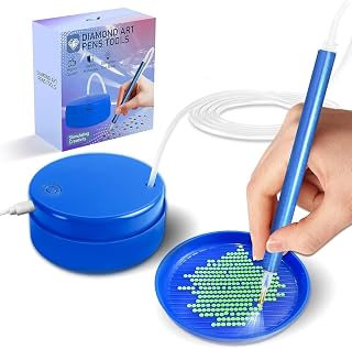 RLPPFEBCETM Electric Diamond Art Pen for Diamond Painting Vacuum Art Painting Pen with Storage Tray Compatible with All Drill Bits Featuring Auto-Sleep Mode- Blue1