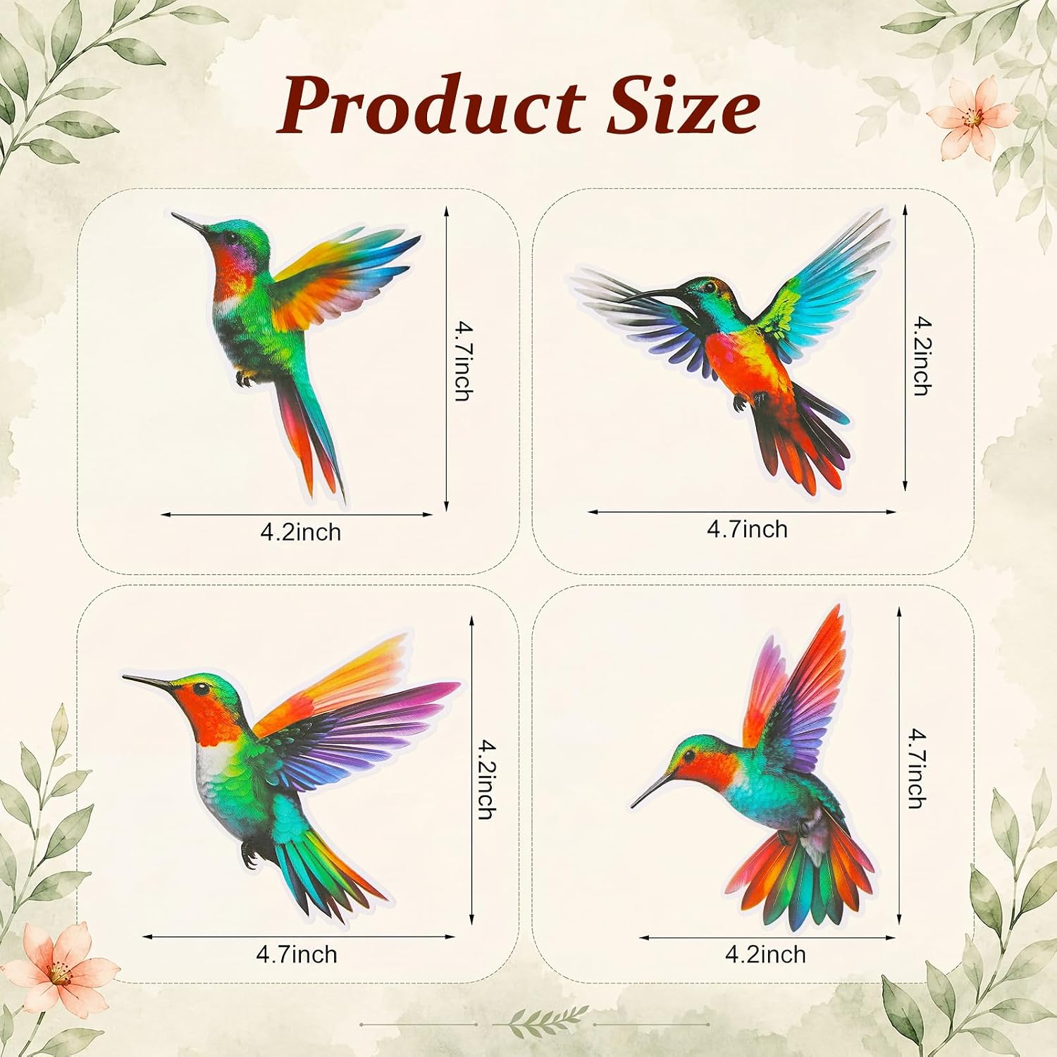 Zhanmai 16 Pcs Hummingbird Party Decorations Hummingbird Table Centerpiece Stakes Double-Sided Bird Ornaments with Sticks and Glue for Spring Summer Garden Wedding Party Birthday