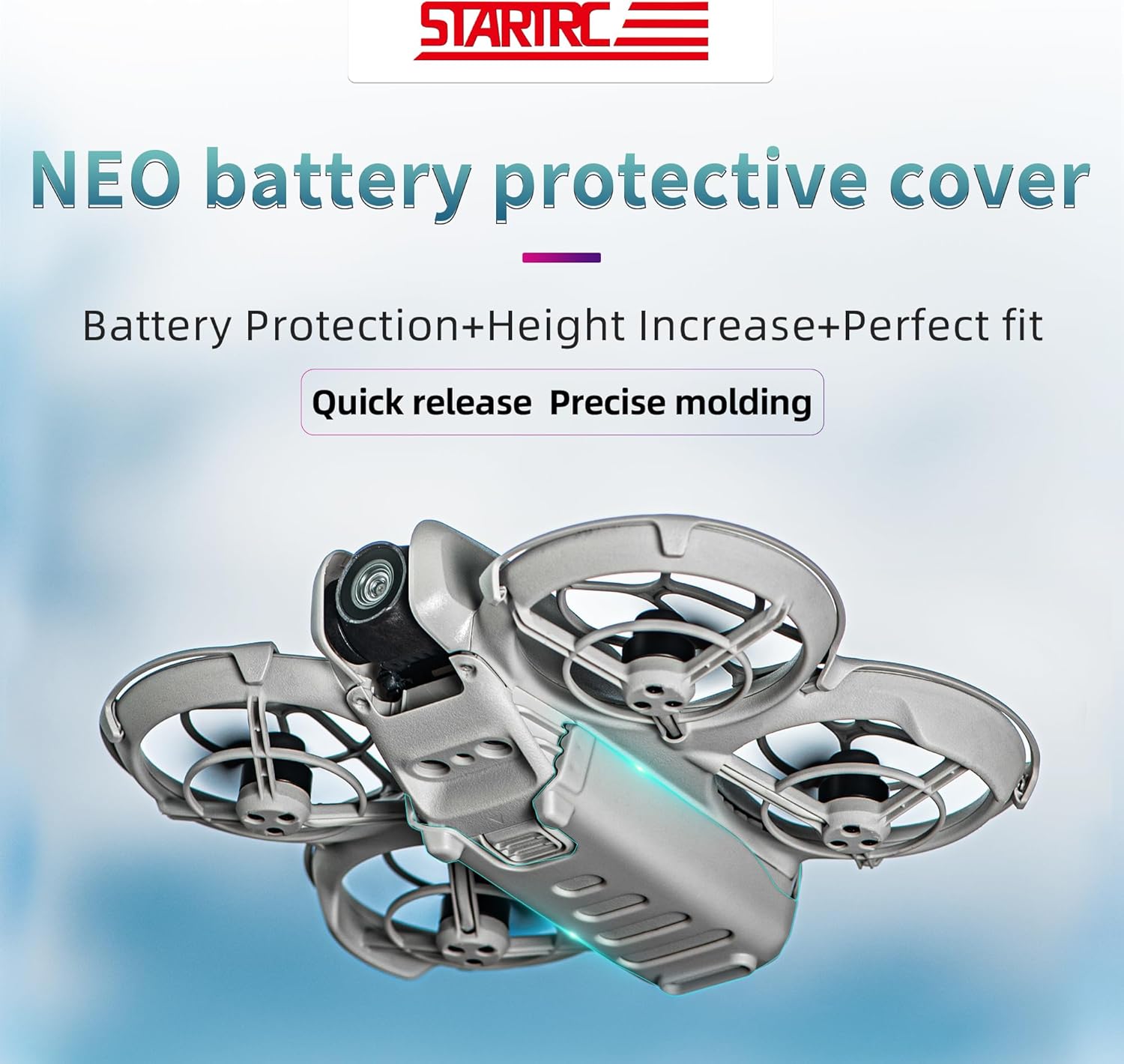 Landing Gear Leg for DJI NEO, Battery Protection Cover Lightweight Drone Accessories Holder Quick Release Height Extender (orange)