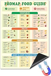 FODMAP Chart Fridge Magnet,Low FODMAP Food Cheat Sheet with Portion Sizes,IBS Diet & Digestive Health Chart,Refrigerator Magnet for Gut Support &IBS Relief,Digestive Gut Health Fridge Accessories