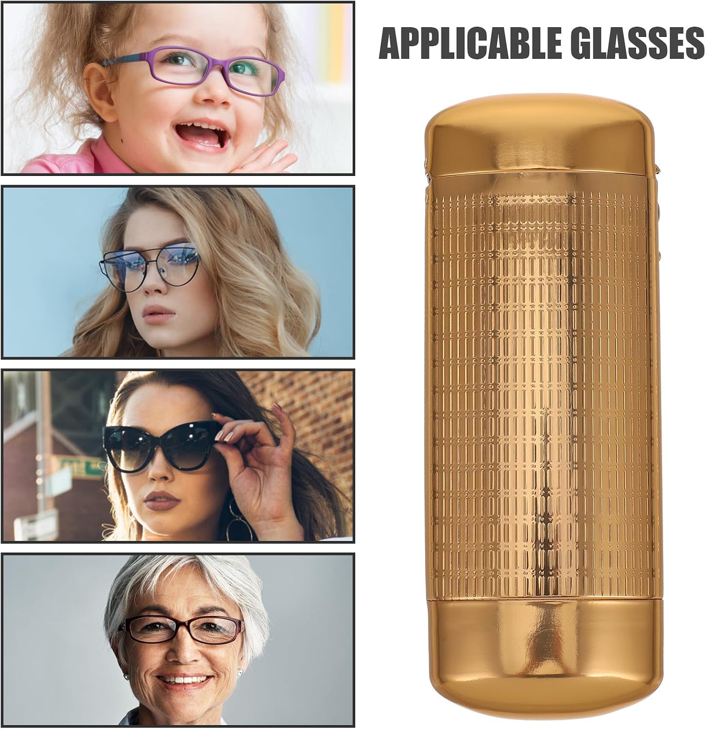 NOLITOY Portable Aluminum Hard Shell Glasses Case for Men, Small Rimless Eyeglasses Protector Box 152x56x32mm, Lightweight Sunglasses Carrying Organizer for Travel and Daily Use