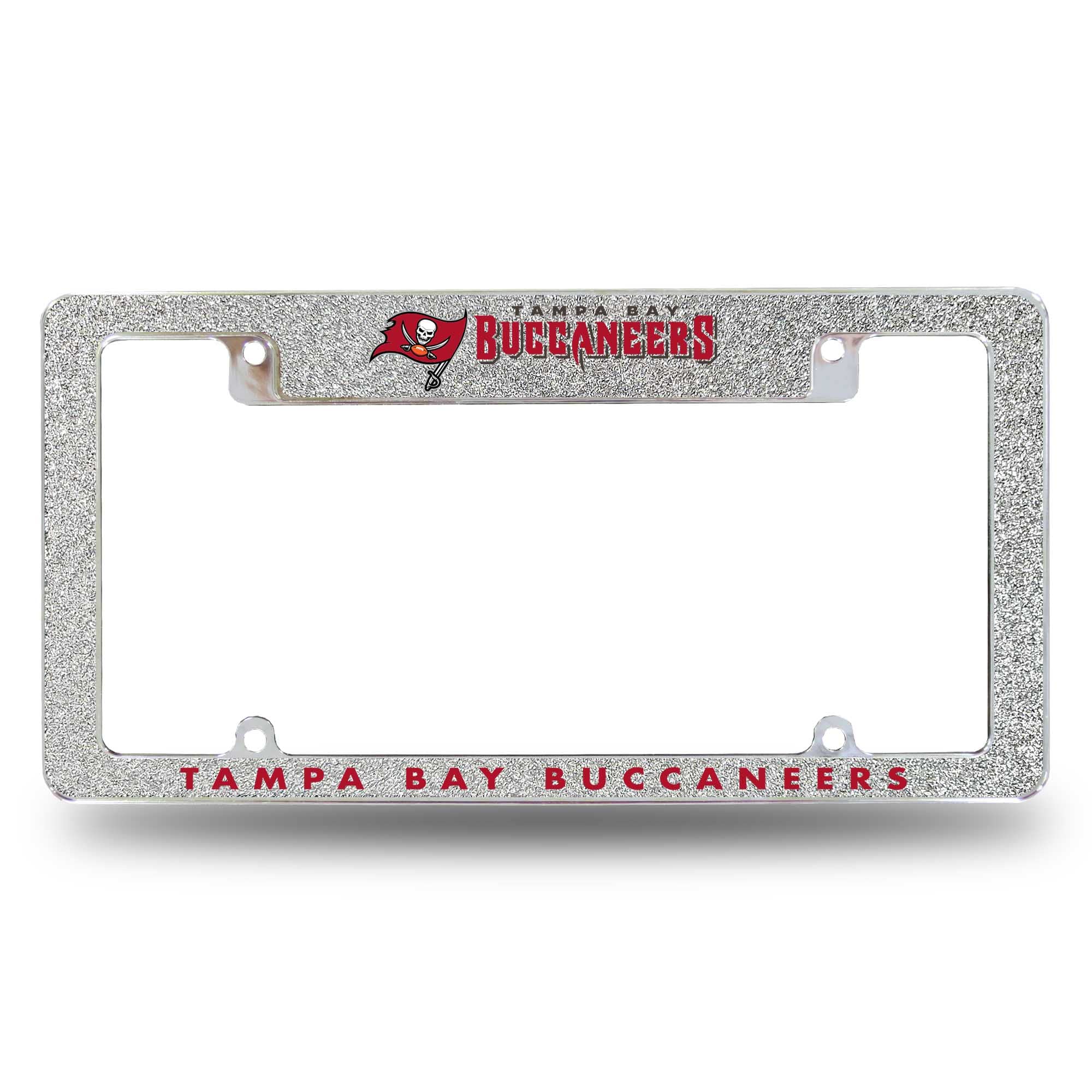 NFL Rico Industries Tampa Bay Buccaneers Chrome All Over Automotive Bling License Plate Frame 12" x 6" Chrome All Over Automotive Bling License Plate Frame Design for Car/Truck/SUV
