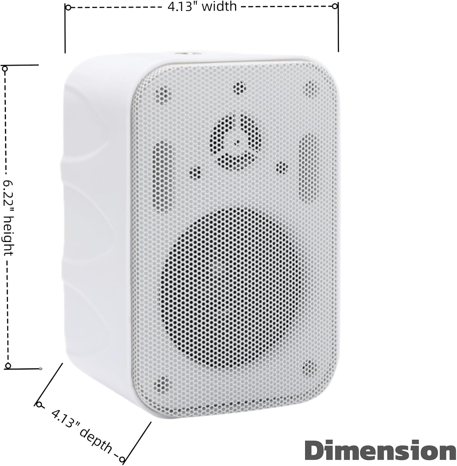 3.5 inch Outdoor Speakers Wired, Waterproof Wall Mount Speakers, Ideal for Patio, Poolside, Garage, Pair, White - Image 4