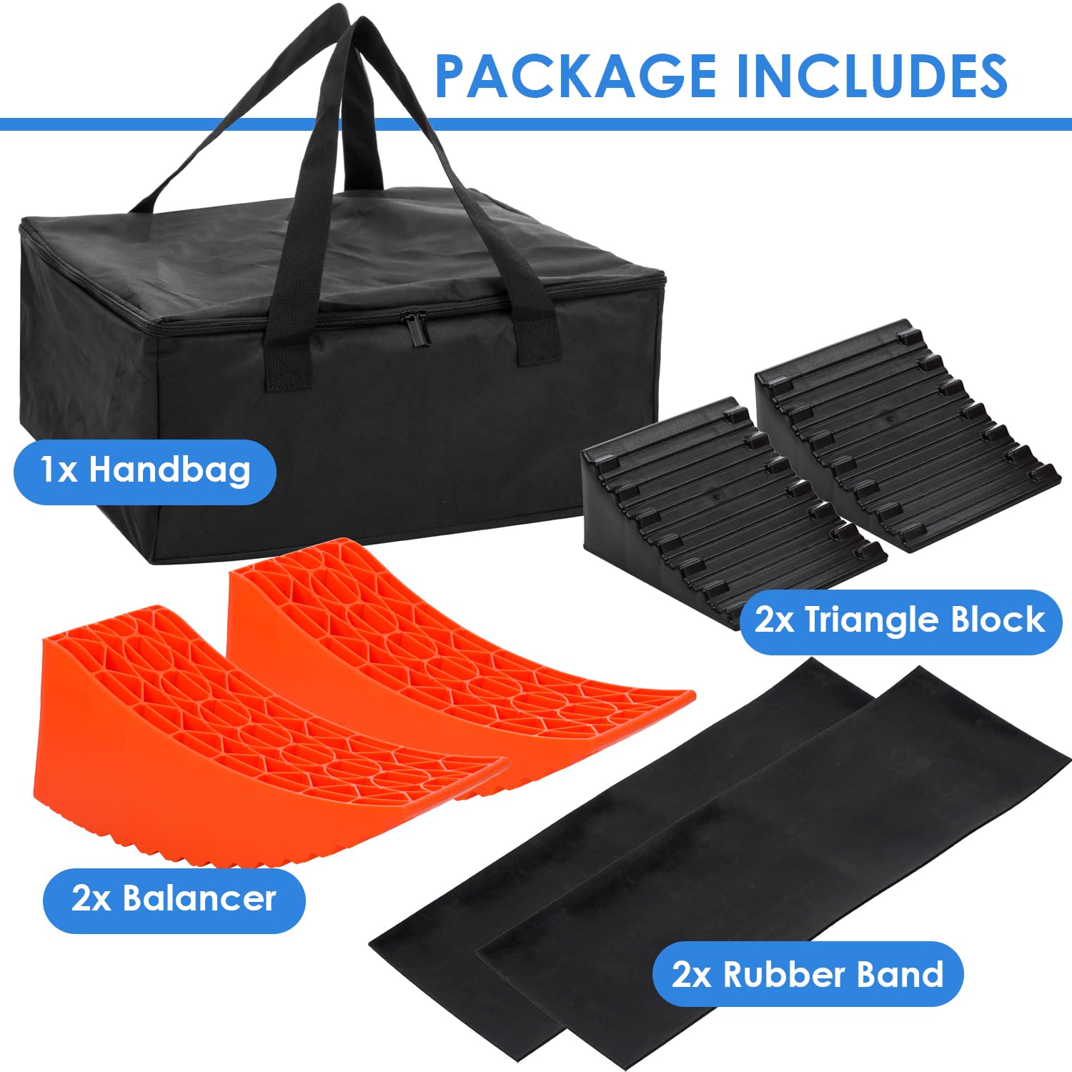 KATSU Tools Rampas niveladoras para caravanas, RV, Paquete de 2, de 6 Pulgadas, Capacidad de elevación Extra Alta de 13,5 toneladas, para autocaravanas, Furgonetas y remolques
