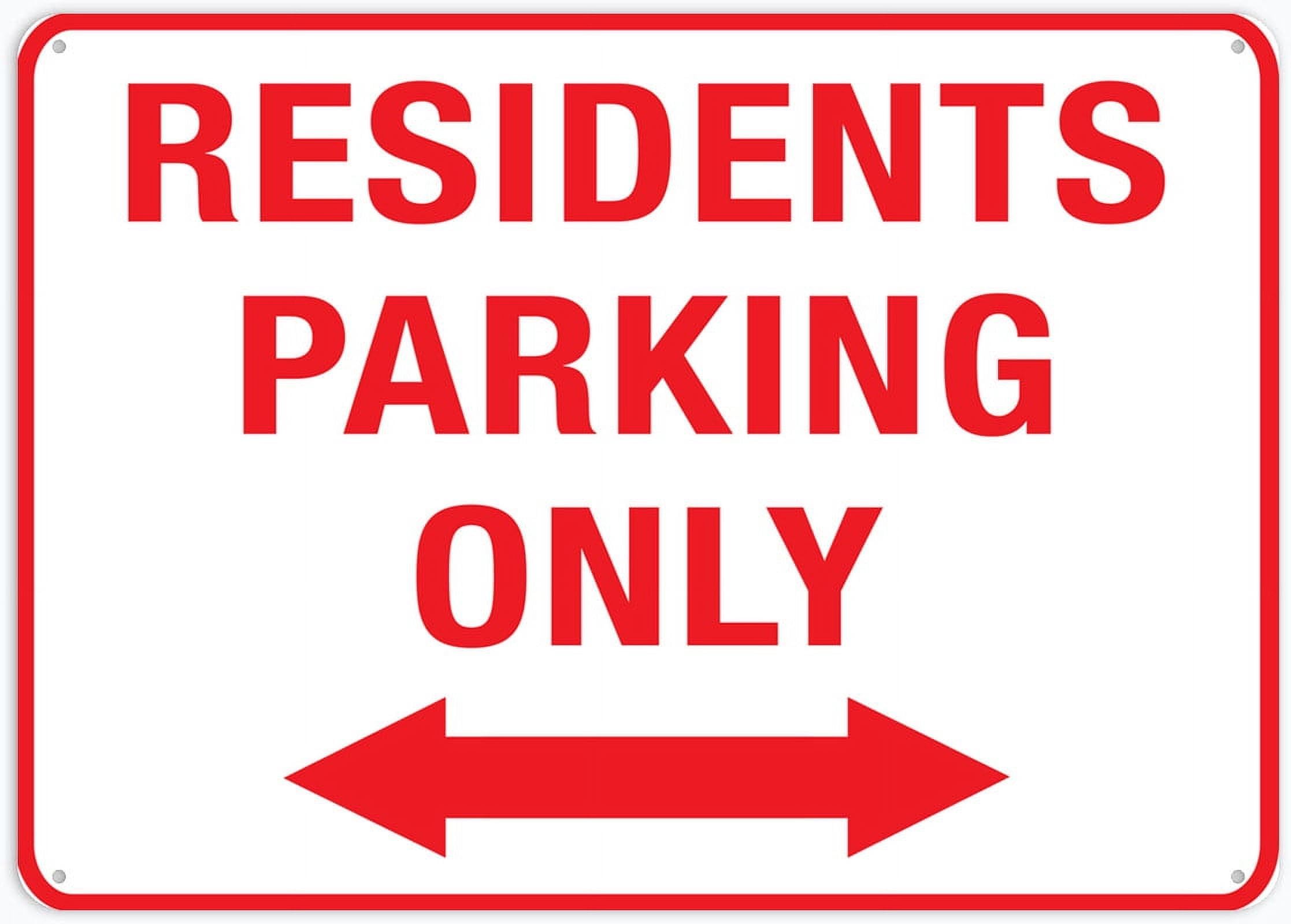 Residential Parking Only Two Way Arrow for Cafe Home Living Room Bedroom Kitchen Garden Garage Cafe Bar Pub Tin Sign 8x12 Inch