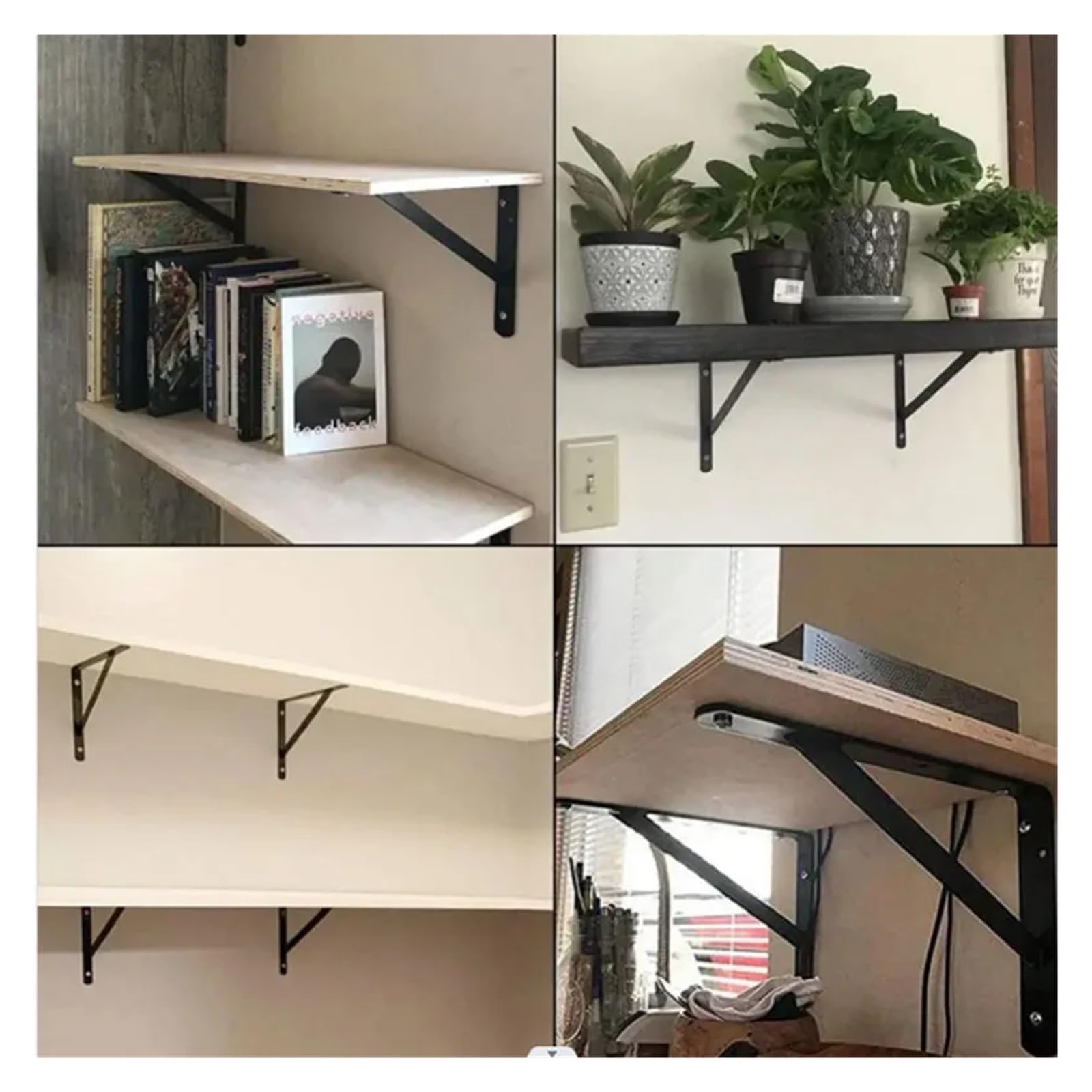 Escuadras Metalicas Banco de ángulo plegable montado en la pared, mesa, estante, muebles, herramienta de ferretería for el hogar de alta resistencia(10pcs)