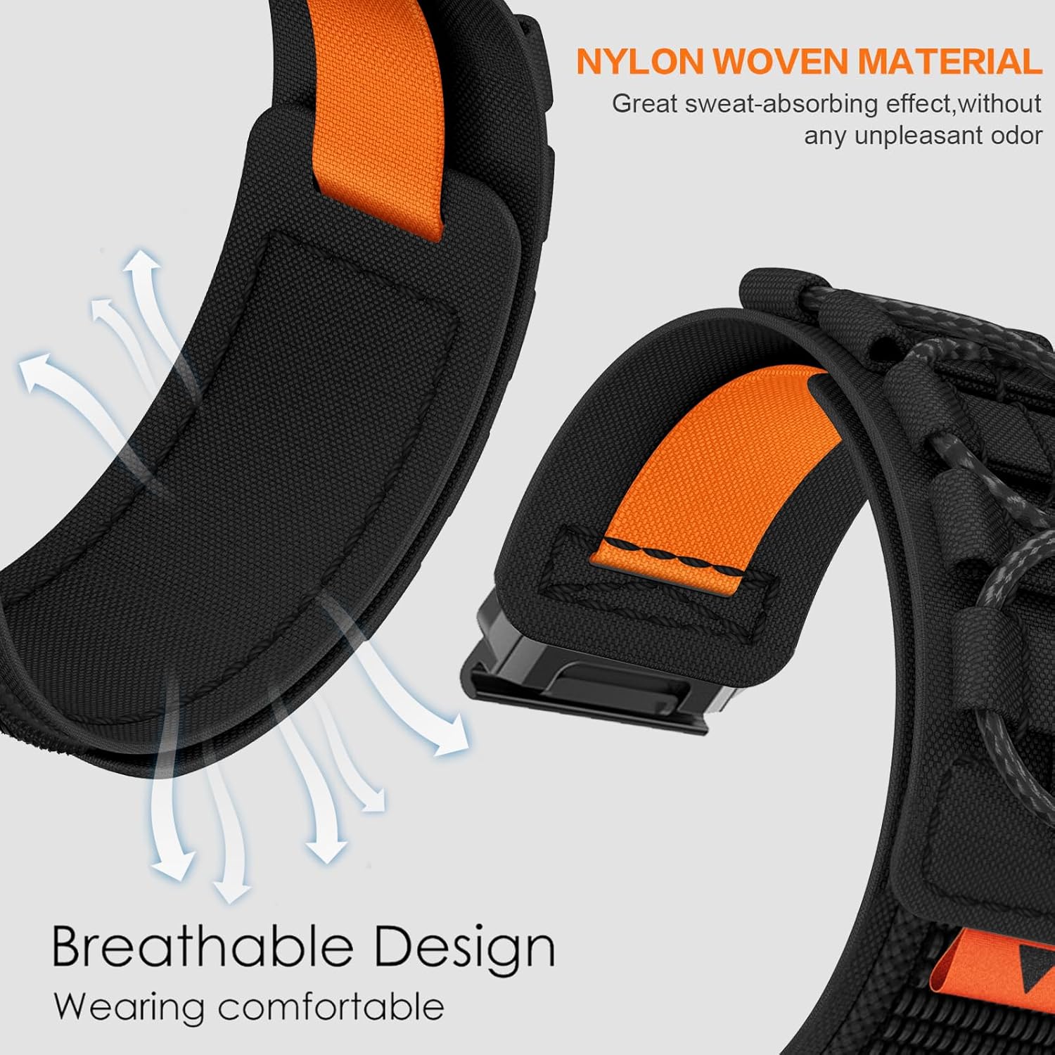 Abanen Military No-Buckle Ultra-light Nylon Watch Bands for Garmin Fenix 8 47mm/ epix Pro 47mm / Insintct 3 45mm, Loop Sport Wrist Strap for Fenix 7/6/5,Quatix 7 - Image 5