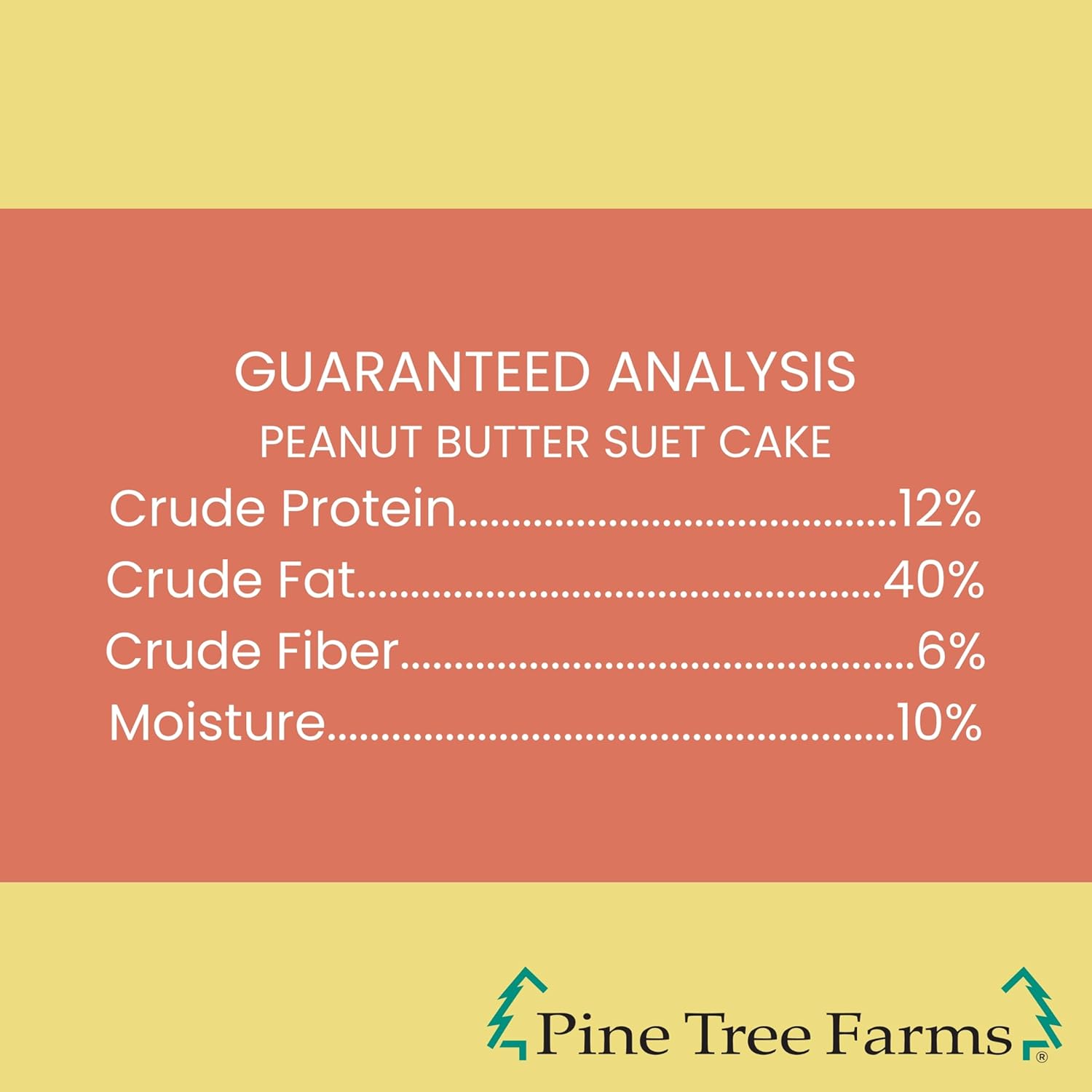Pine Tree Farms Peanut Butter Suet Cake for Wild Birds 12 oz. (Pack of 12)