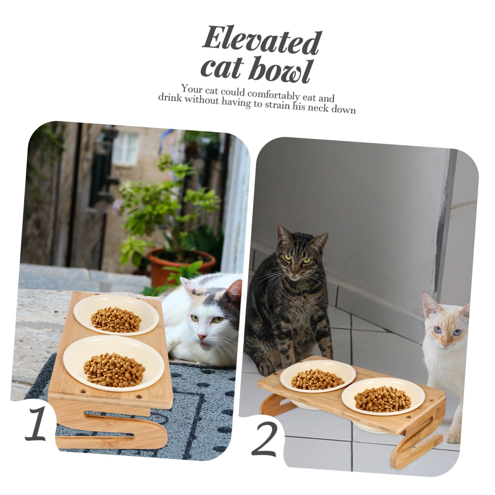 Ciotole per Gatti in Ceramica Ciotola Antiscivolo per Gatti Ciotola da Pavimento per Cani Accessorio per Alimentazione degli Animali Domestici Facile da Pulire e Resistente