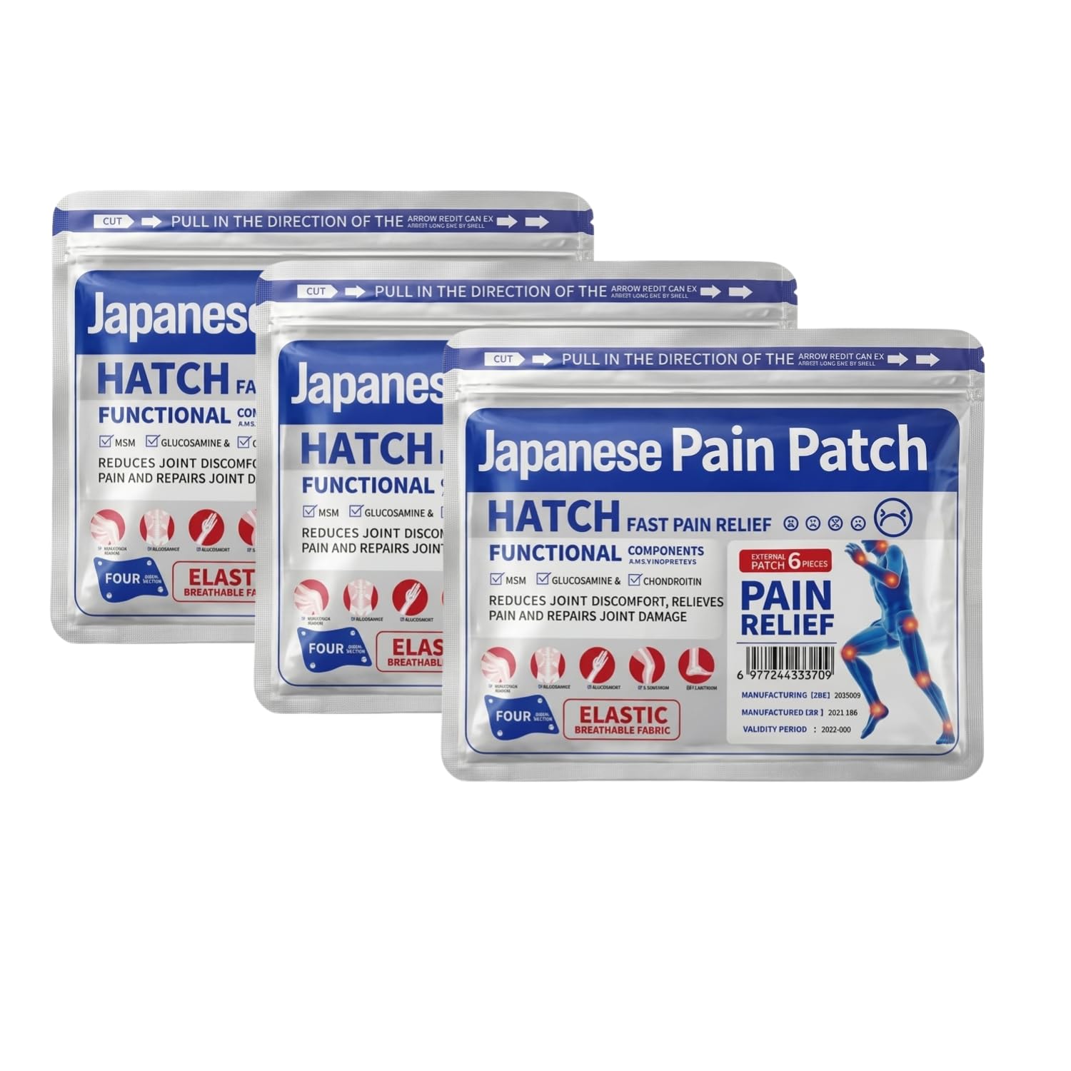 Pain Relief Heating Patches for Joints & Muscles | 6 Hot Therapy Patches for Osteoarthritis, Muscle Stiffness & Body Pain | For Knees, Back, Neck & Shoulders | Extended Comfort (Pack Of 3)