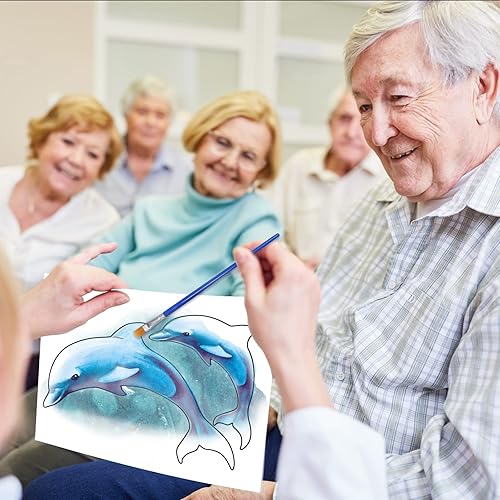Miniatura 6 de 24 piezas de productos de demencia para ancianos, vida oceánica, juguetes de pintura al agua, reutilizables, actividades de demencia para personas