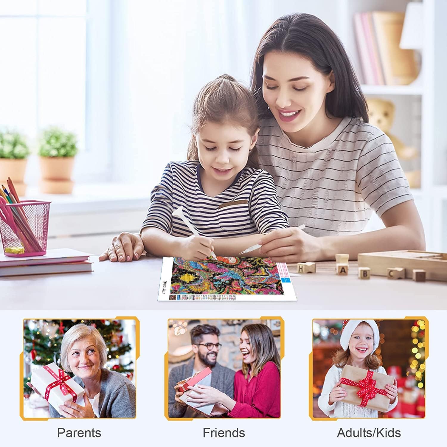6pcs Kit Pinturas De Diamantes 5d Diy Con Marco Niños