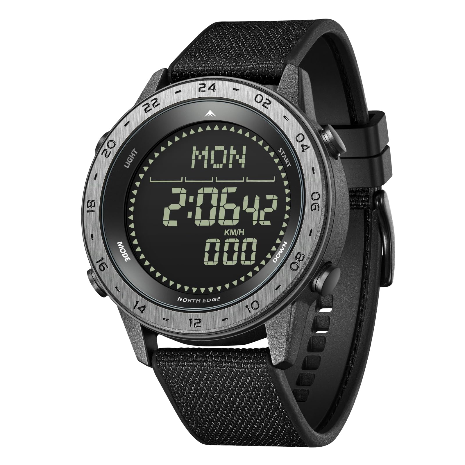 North Edge TANK3 Reloj Digital para Hombre, Podómetro 31 Días, Brújula