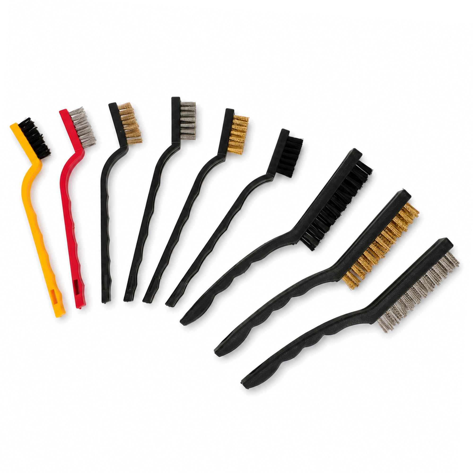 Navoys 9 Steel Nylon, Steel & Brass Wire Brushes - Rust Removers