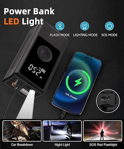 Miniatura 4 de Inflador de neumáticos, compresor de aire portátil para automóvil, bomba de baloncesto de pelota para pelotas deportivas, auto para neumáticos de