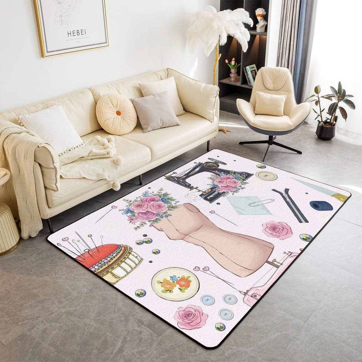 Tapis tendance pour enfants couture Manfei decoration salon aquarelle