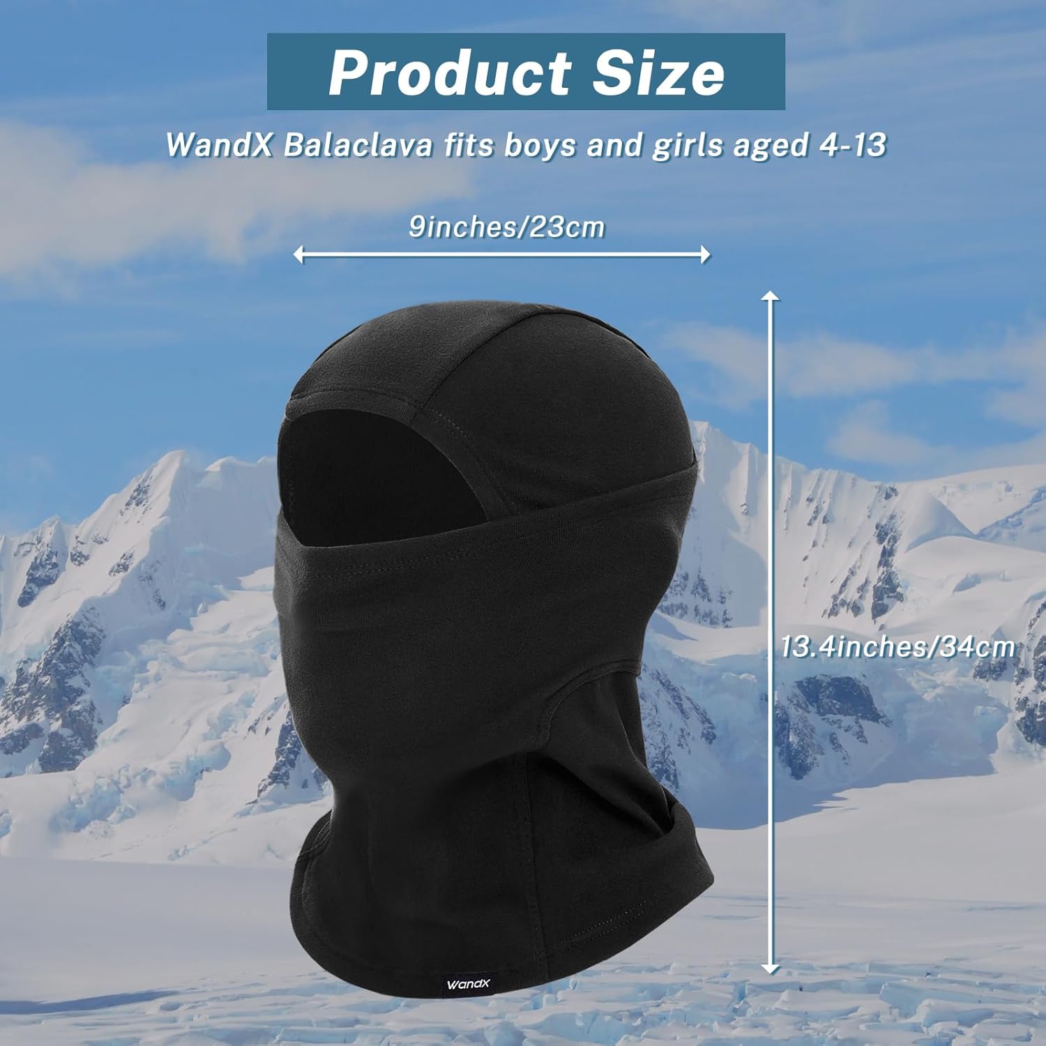 Wandx Winter Balaclava Ski Mask for Kids Windproof Ski Face Neck Warmer for Cold Weather Winter Outdoor Sports - Image 2