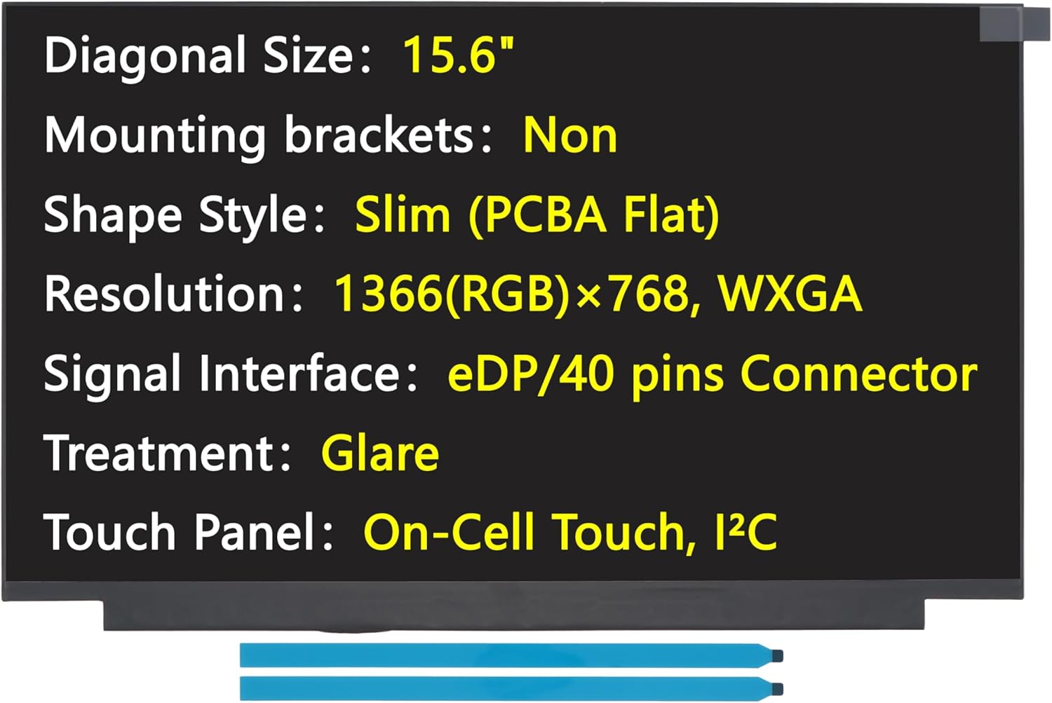 New LCD Screen Replacement for HP 15-DW3056CL TPN-C139 Laptop Panel NT156WHM-T04 V8.0/V8.4, 15.6" HD 1366x768 40-Pin Touch-Screen LED Display