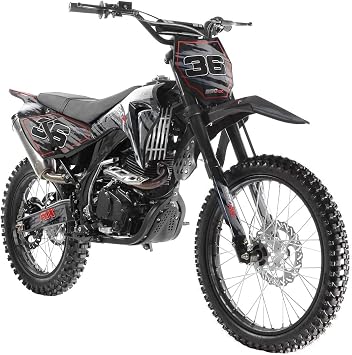 HHH Apollo AGB36 250cc Dirtbike Adult Pit Bike Gas DB36 Dirt Bike Manual Clutch 5 Speed Choose Your Color Red, Blue and Black Color