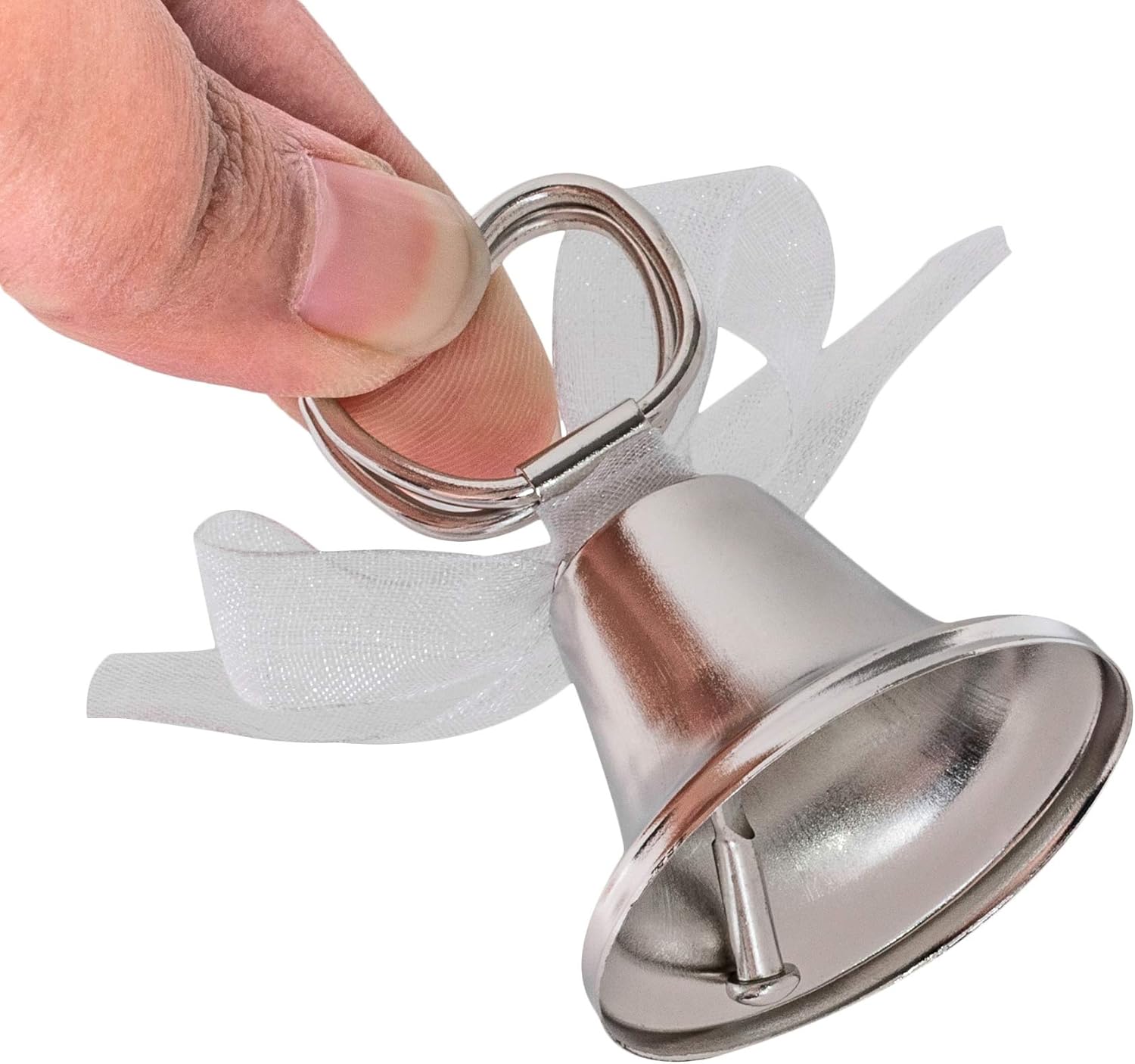 Silver Bell Place Card Holders for Table Numbers, Restaurant Menu, Weddings, Party Decoration (12 Pack)