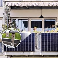 Set 4 console de montare pentru panouri solare de balcon Rebanky, cârlige universale pentru module fotovoltaice rotunde 4