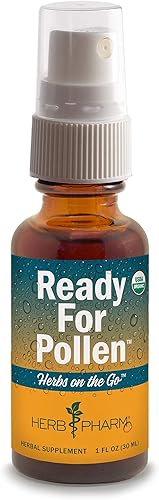 Herb Pharm Herbs on The Go Spray portátil certificado orgánico listo para el polen, 1 onza