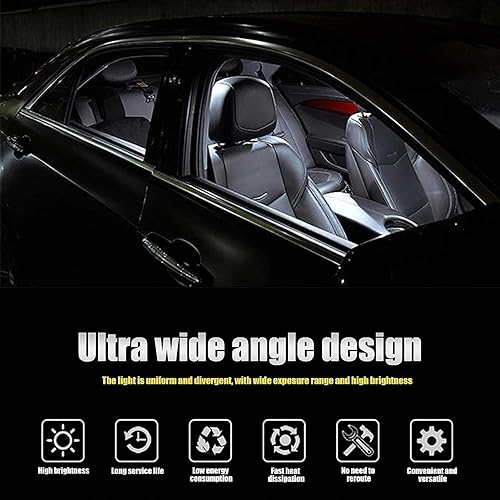 Miniatura 7 de Kit de 42 bombillas LED T10 para automóvil, 12 V, 7000K-8000K, 1.220 in1.417 in1.614 in, luz de lectura de luz de lectura para matrícula, accesorio