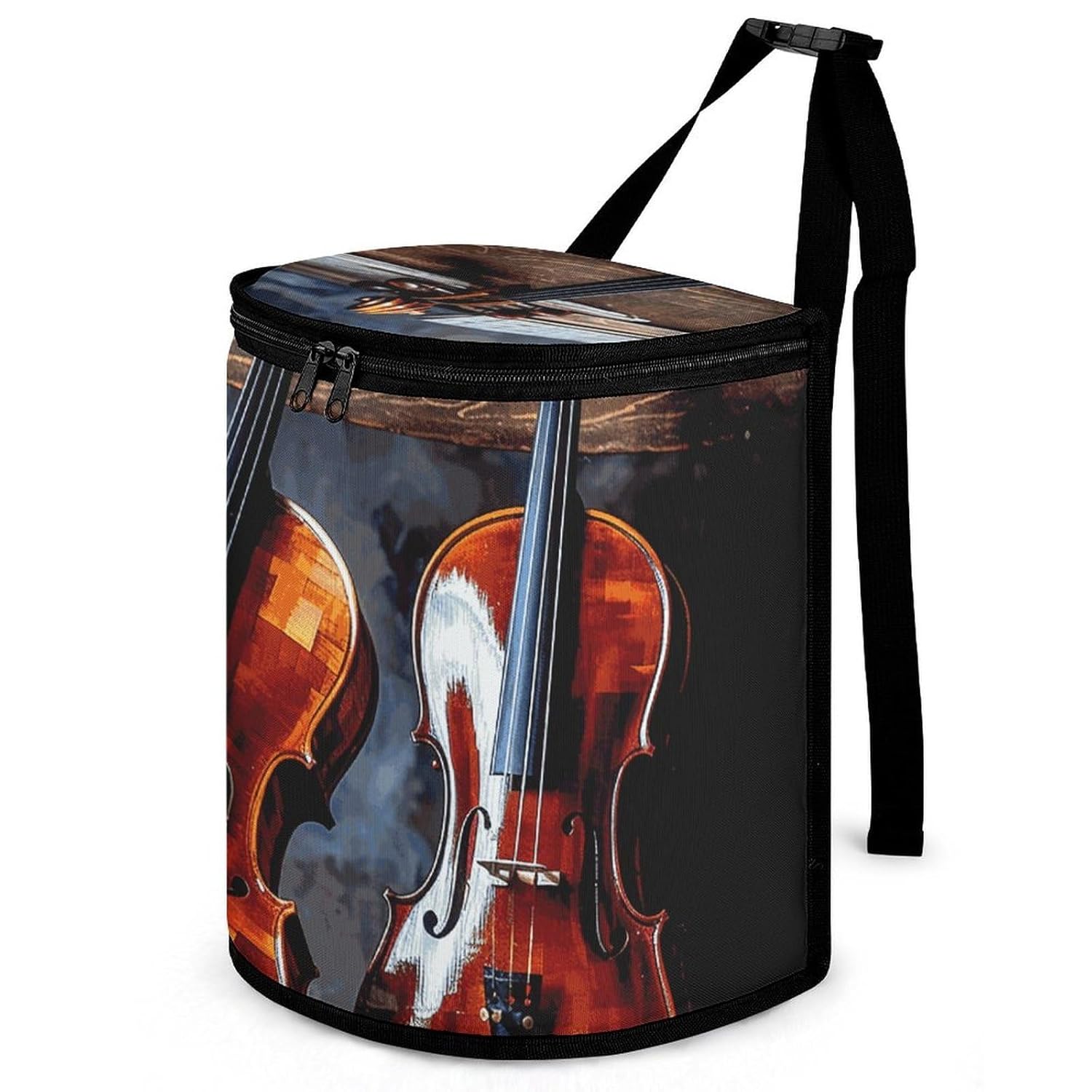 MUSM Leakproof Car Trash Can 2.5 Gallon, Durable Automotive Garbage Bag with Waterproof Liner, Violin and Cello Trash Bag for Car, Truck, RV & Bathroom