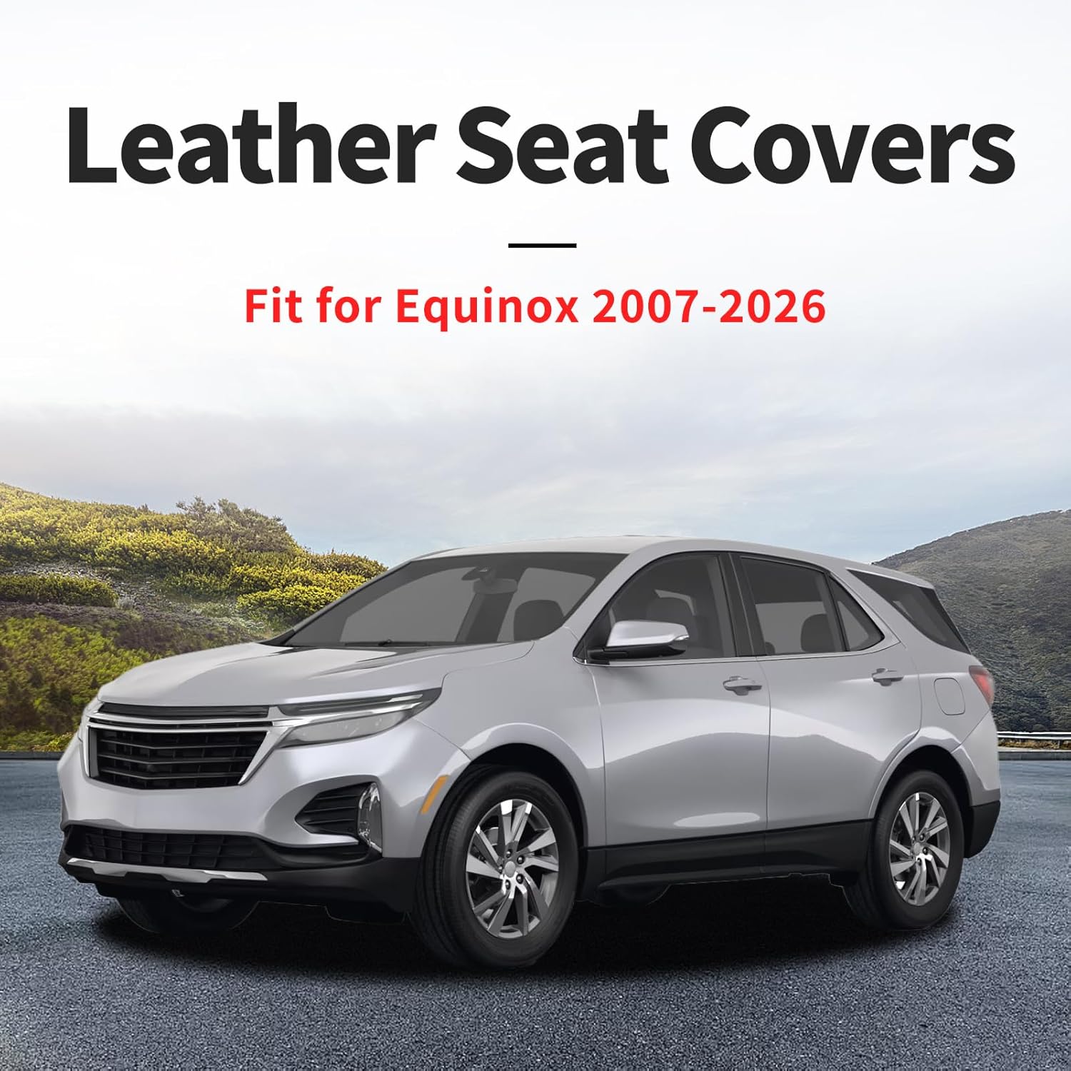 Fit for Equinox Car Seat Covers Compatible with Chevrolet/Chevy Equinox 2011-2025 2026 Waterproof &Breathable Leather Seat Cushions Protector, Airbag Compatible, Full Set 5 Seats(Black)