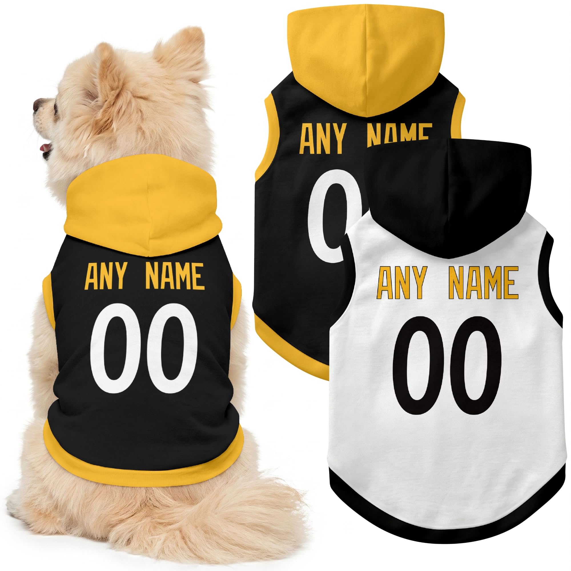 Pittsburgh Dog Clothes Custom Jersey Style Dog Hoodie for Pet