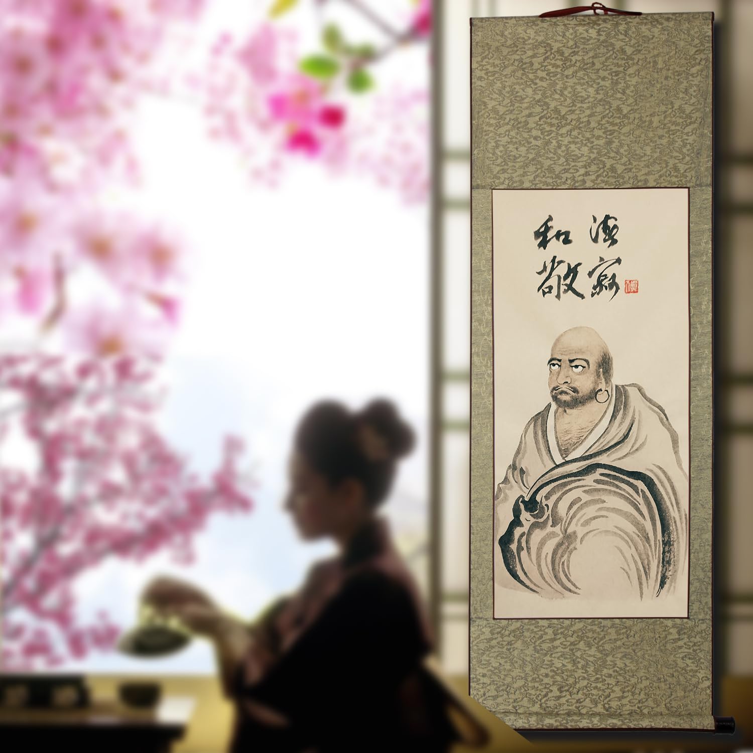 達磨大師　掛軸　華花尊院老僧様直筆 達磨大師掛軸華花尊院老僧様直筆