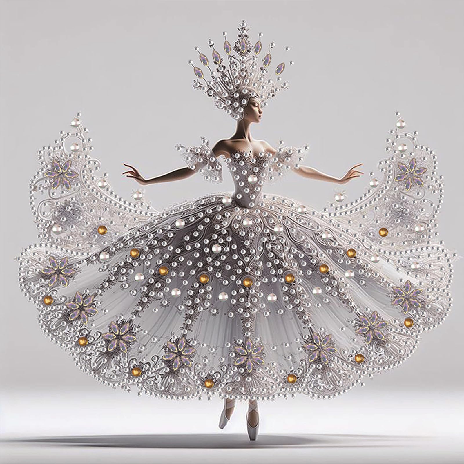 Crystal Ballerina Special Shaped 5D DIY Partial Drill Diamonds Painting Kits for Adults Beginners Home Decor Crystal Diamond Art 11.81 X11.81inch