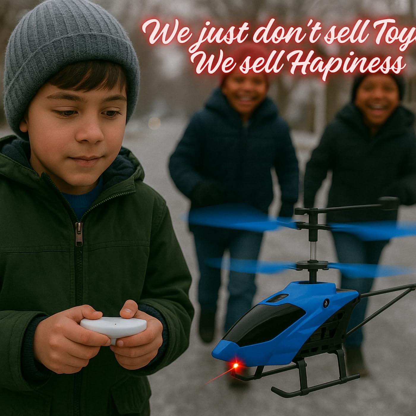 KIDZYMON® RC Helicopter with Hand Gravity Sensor, Flying Remote Control Helicopter Toy, Chargeble, 3D Light & Safety Sensor for Kids Age 4+ Years I Pack of 1 (Blue) 3