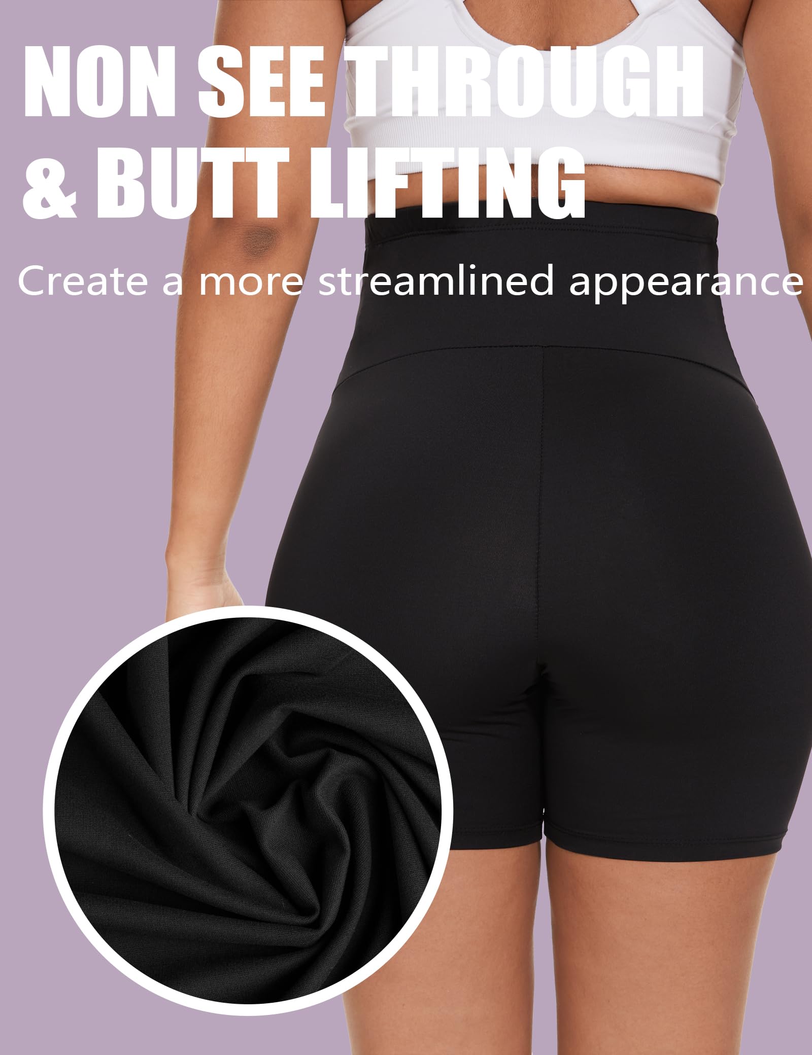 Dalavch Lot de 3/4 shorts de yoga de maternité au-dessus du ventre pour femme - Short de grossesse - Pour motard, entraînement, athlétique actif - 12,7 cm