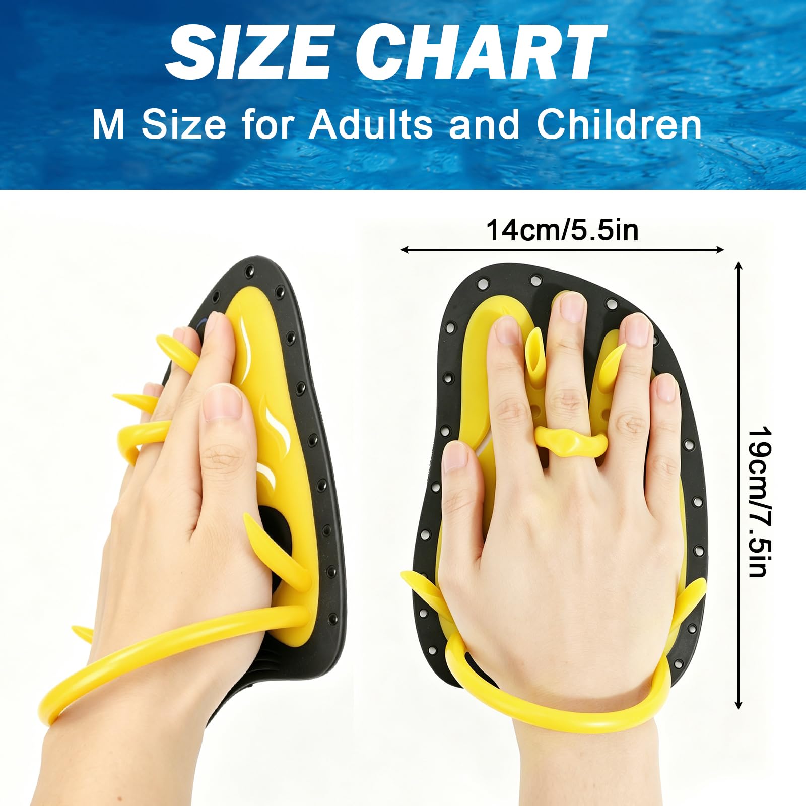Handpaddel für Schwimmer, Silikon-Schwimmpaddel Einheitsgröße für Erwachsene und Kinder, Schwimmbad-Paddel mit Verstellbaren Riemen, Ergonomisch Geformte Handfläche