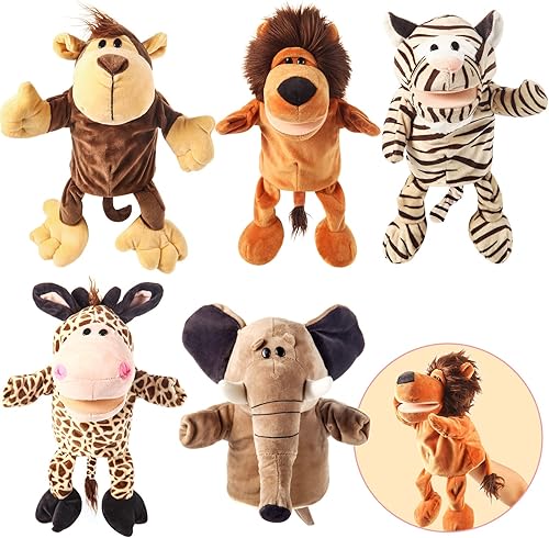 Marionetas de mano de animales de 10 a 13 pulgadas gigantes animales de la selva juguetes de marionetas de mano para juegos de rol marionetas para