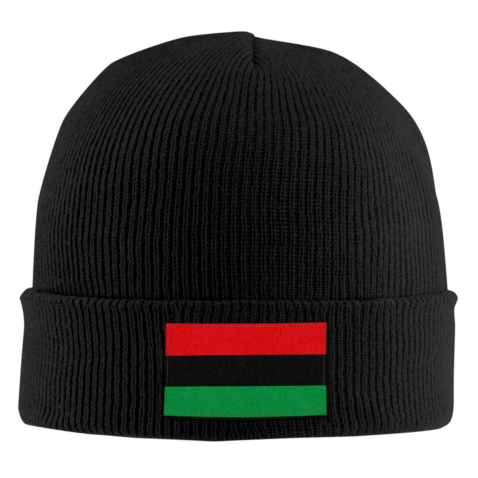 Pan African Flag Unisex Warm Winter Wool Hat Knit Beanie Skull Cap Black
